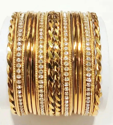 Shivarth Alloy Crystal Bangle Set