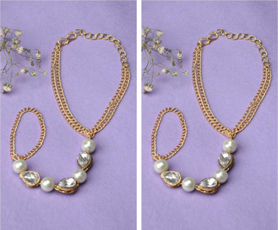 Ronak Jewels Alloy Diamond Gold-plated Bracelet(Pack of 2)