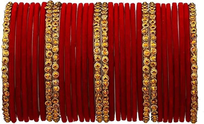 RADHA MOHAN EMPIRE Fabric, Glass Bangle Set(Pack of 32)