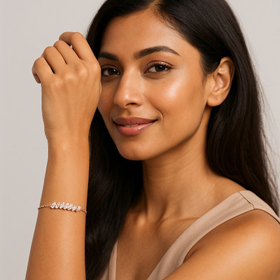 Heerogems Sterling Silver Moissanite Rhodium Bracelet