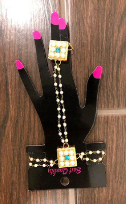 Shweta Alloy Gold-plated Ring Bracelet