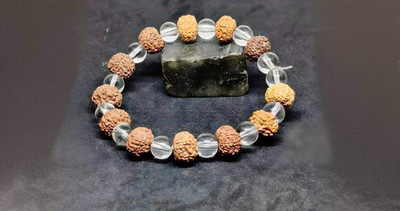 Shiv Aastha Crystal, Rudraksha Beads Charm Bracelet
