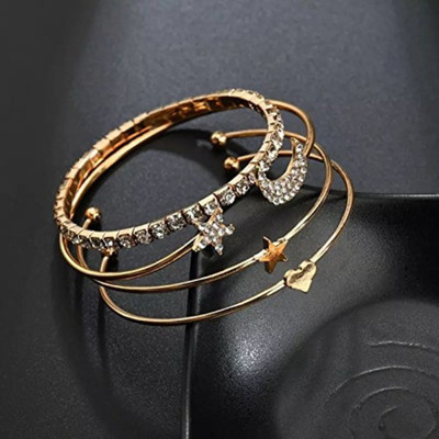 Nehdal Alloy Gold-plated Bangle Set(Pack of 4)