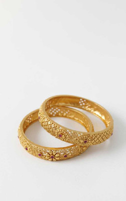 Watersoft Technology Brass Gold-plated Kada(Pack of 2)