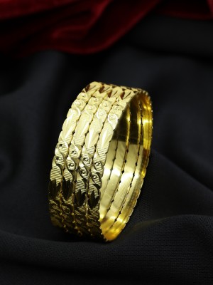 SAIYONI Brass Gold-plated Bangle Set