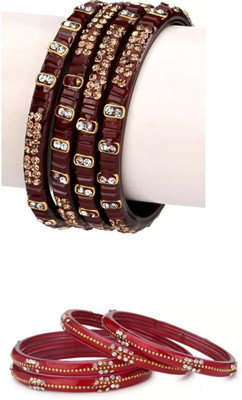 Somil Glass Enamel Bangle Set(Pack of 2)