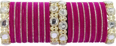 whatowear Metal, Alloy Cubic Zirconia, Diamond Gold-plated Bangle Set(Pack of 2)