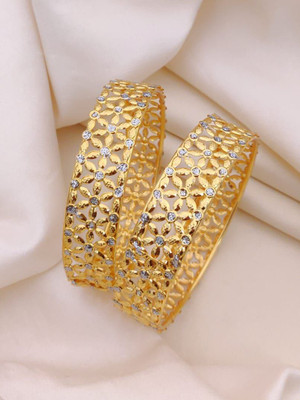 VISHWAFASHIONW Brass Gold-plated Bangle Set(Pack of 2)