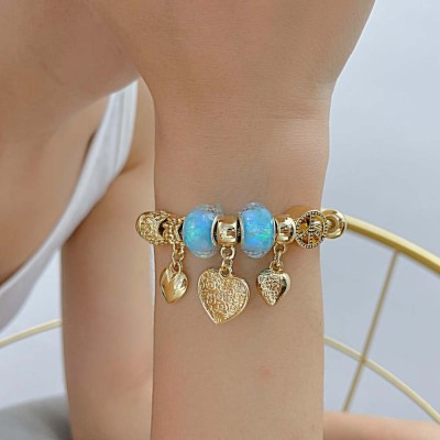 Goldiwala Stainless Steel Beads Gold-plated Bracelet