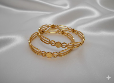 Atrangiaura Brass Gold-plated Bangle Set(Pack of 2)