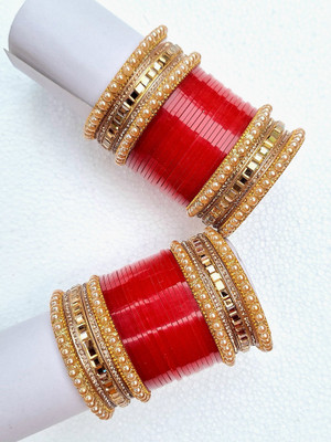 OJHA Alloy Crystal Gold-plated Chudas(Pack of 2)