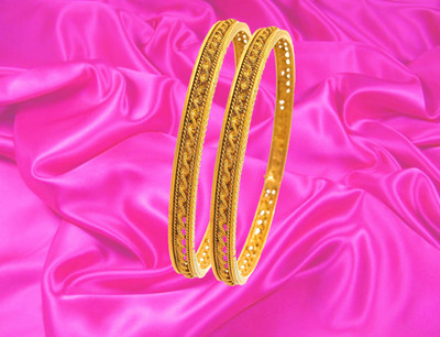 FFC-FASHION FOR CHOICE Copper Gold-plated Bangle Set(Pack of 2)