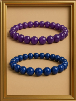 SPYRONIX REAL TREASURE Lapiz Lazuli, Stone, Amethyst Crystal Bracelet(Pack of 2)
