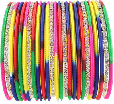 Zulka Get Your Traditions Metal Zircon Bangle Set(Pack of 26)