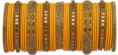 GLIKA Metal Gold-plated Bangle Set(Pack of 42)