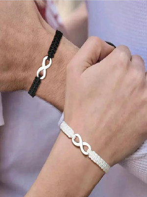 AJISHFASHIONS Dori, Alloy Silver Coated Bracelet Set(Pack of 2)