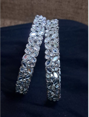 Raddhi Jewels Alloy Silver Bangle Set(Pack of 2)