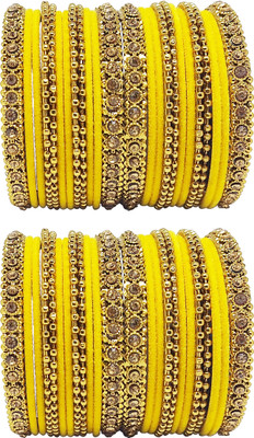 Chrishan Fabric Gold-plated Bangle Set(Pack of 2)