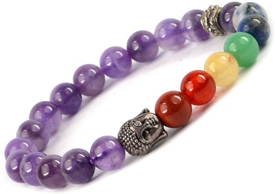 REIKI CRYSTAL PRODUCTS Stone, Amethyst, 7 Chakra Beads, Agate, Crystal Bracelet
