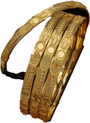 SHIVAY FASHION HUB Alloy Diamond Gold-plated Bangle(Pack of 2)