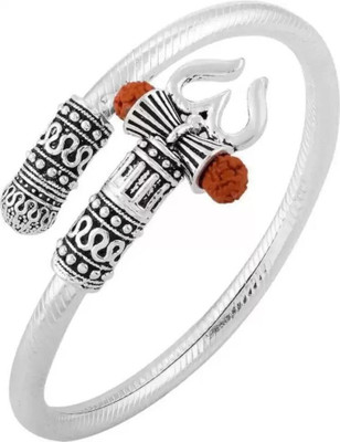 Asstrotalk Stainless Steel Silver Coated Kada