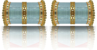 beutifly Metal, Plastic Crystal Gold-plated Bangle Set(Pack of 2)