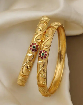 ZR JEWELS Alloy Gold-plated Bangle Set(Pack of 2)