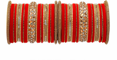 GLIKA Metal Beads Gold-plated Bangle Set(Pack of 54)