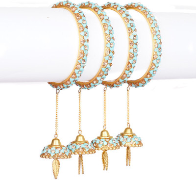 Mamon Creations Alloy Gold-plated Bangle Set(Pack of 4)