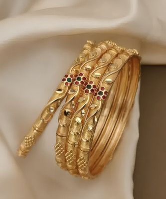 vani enterprise mart Brass Gold-plated Bangle Set(Pack of 4)