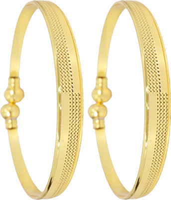 ZULKA Metal Gold-plated Bangle Set(Pack of 2)