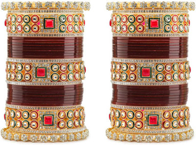 SBS Alloy Beads, Pearl, Cubic Zirconia Gold-plated Chudas(Pack of 62)