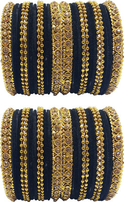 Chrishan Fabric Gold-plated Bangle Set(Pack of 2)