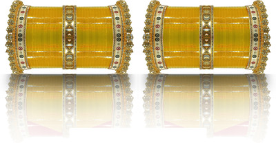 beutifly Metal, Plastic Crystal Gold-plated Bangle Set(Pack of 2)