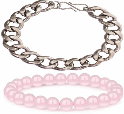 IKONKARR Stone, Crystal, Stainless Steel Bracelet(Pack of 2)