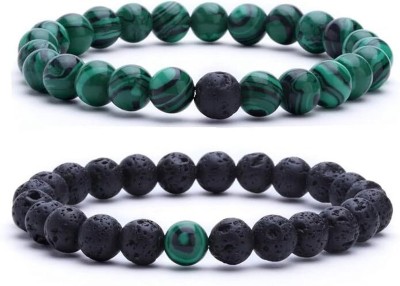 VIBESLE Stone, Lava Beads, Crystal, Malachite Bracelet