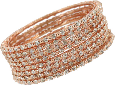 NMII Metal Zircon Gold-plated Bangle Set(Pack of 8)