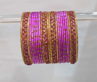 Rudra Metal Gold-plated Bangle Set(Pack of 10)