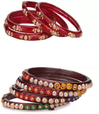 Somil Glass Enamel Bangle Set(Pack of 2)