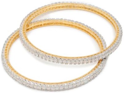 DENICRAAS Alloy Diamond Gold-plated Bangle Set(Pack of 2)