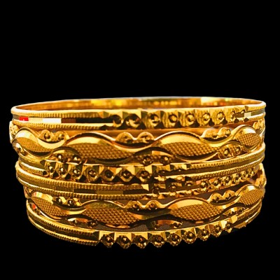 SRI KRISHNA GLOBAL Alloy Gold-plated Bangle Set(Pack of 6)