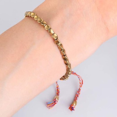 Rhosyn Copper, Dori Beads Gold-plated Bracelet