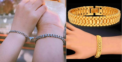 P R Production Brass Bracelet(Pack of 2)
