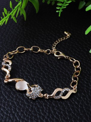 Anika's Creation Alloy Cubic Zirconia Gold-plated Bracelet