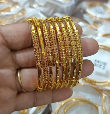 vani enterprise mart Brass Gold-plated Bangle Set(Pack of 8)