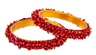 Rijoli Metal Beads Bangle Set(Pack of 2)