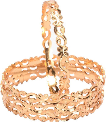 Manikya Copper Gold-plated Bangle Set(Pack of 4)