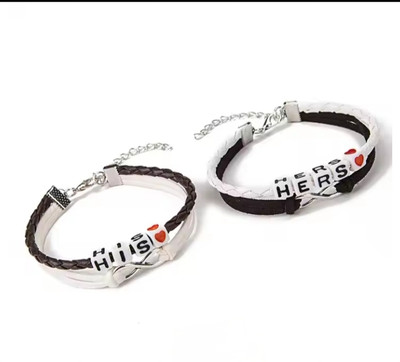 Harsu Collection Leather Bangle Set(Pack of 2)