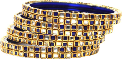 KOTTIAR CREATIONS Glass Crystal Bangle Set(Pack of 4)