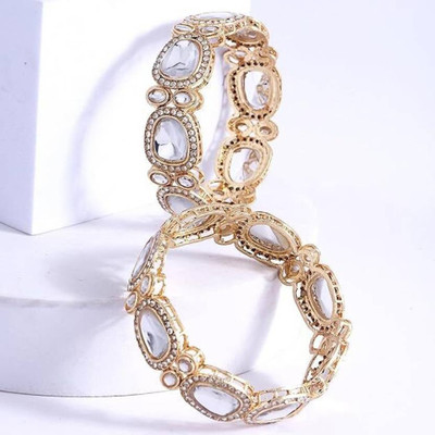TMF STORE Brass Gold-plated Bangle Set(Pack of 2)